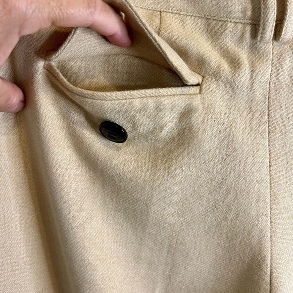 🤩”Talbots” Stylish Wool Blend Tan Wide-Leg Cuffed Pants w/ Pockets Size 10 💛 - Picture 7 of 15